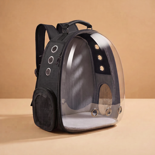 Sac à dos de transport pour chat, noir