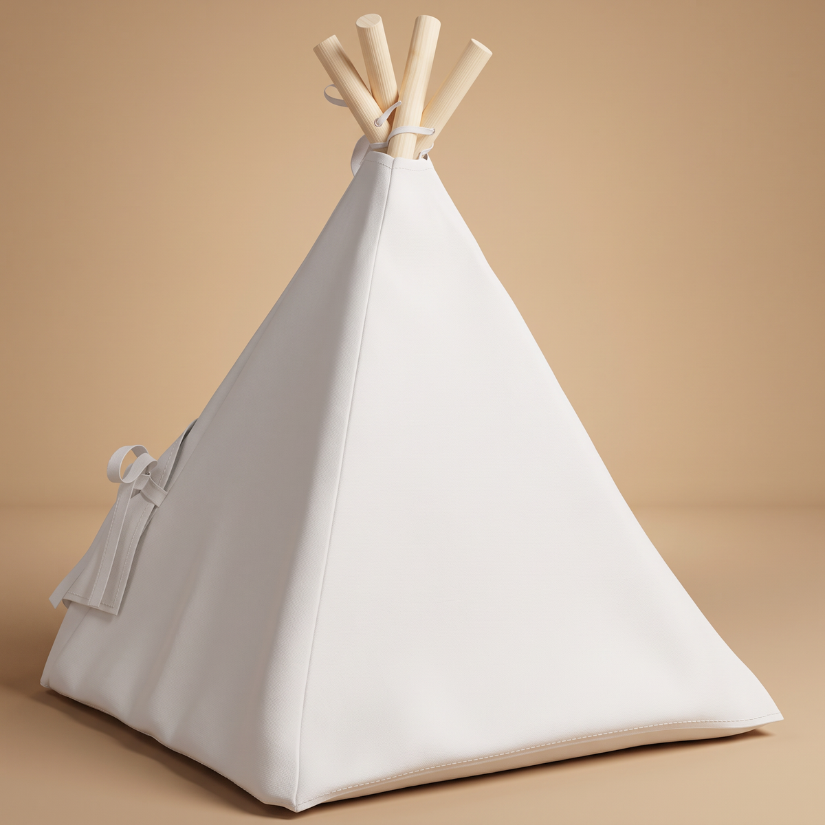 Tipi en pin massif, détail toile