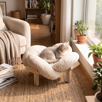 Nid de chat en bois massif — lit surélevé d'intérieur