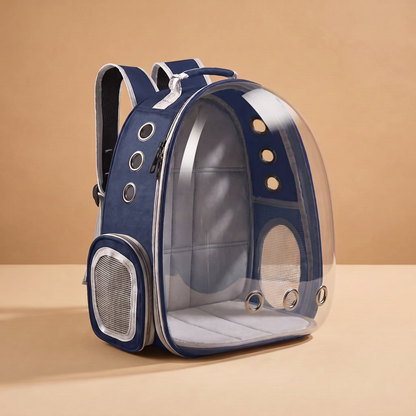 Sac à dos de transport pour chat, bleu profond