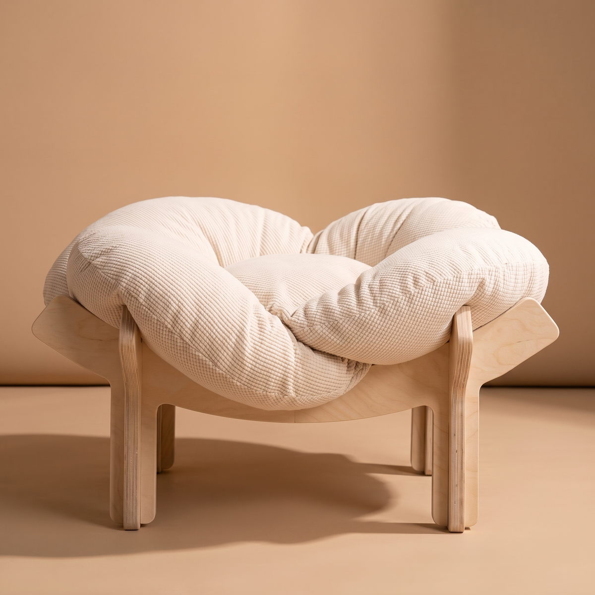Nid de chat en bois massif, structure et coussin