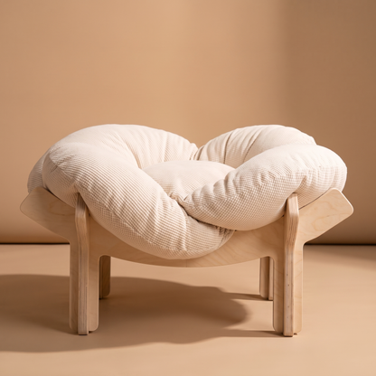Nid de chat en bois massif, structure et coussin