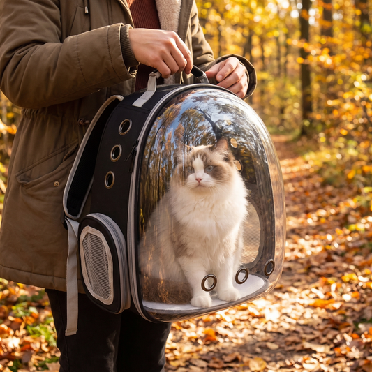 Sac à dos de transport pour chat à hublot panoramique