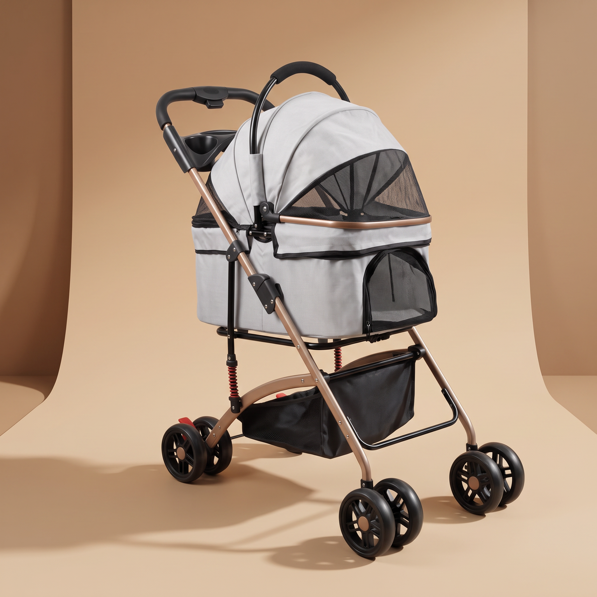 Poussette 4 roues pivotantes avec nacelle amovible