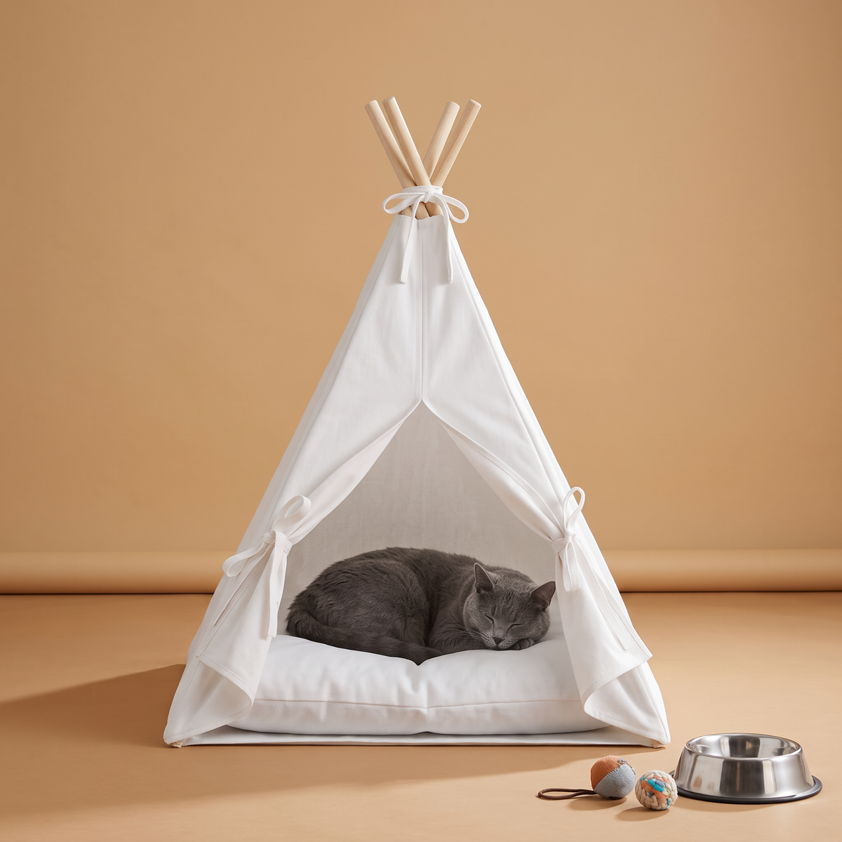 Tipi en pin massif, vue de face