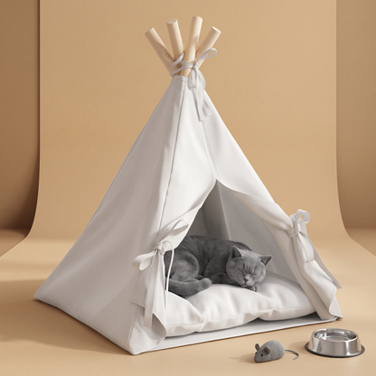 Tipi en pin massif, ouverture